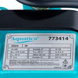 Каналізаційний Насос 1.5 кВт Hmax 23м Qmax 375л/хв Aquatica (773414)