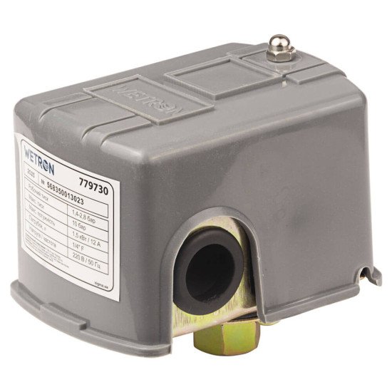 Реле тиску 1,5 кВт 1.4-2.8 бар (гайка) WETRON 779730