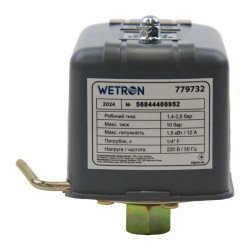 Реле тиску сухого ходу 1,5 кВт 1.4-2.8 бар (гайка) WETRON 779732