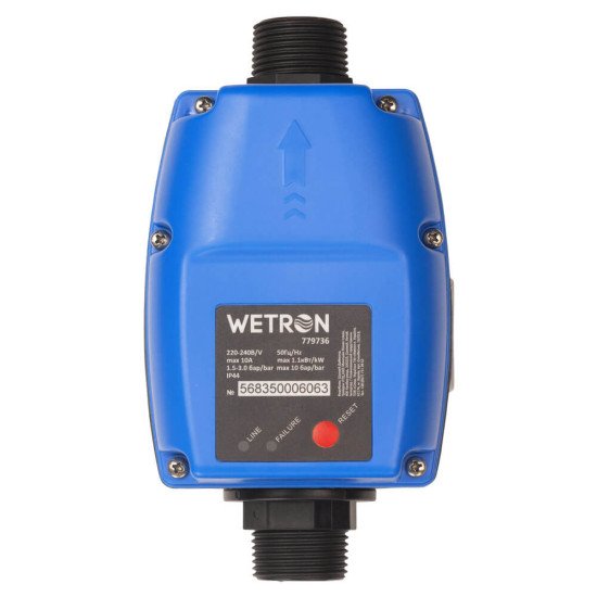 Контролер тиску електронний 1.1кВт рег тиск вкл 1.0-3.0 бар WETRON 779736