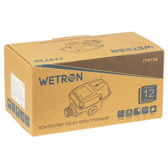 Контролер тиску електронний 1.1кВт рег тиск вкл 1.0-3.0 бар WETRON 779736