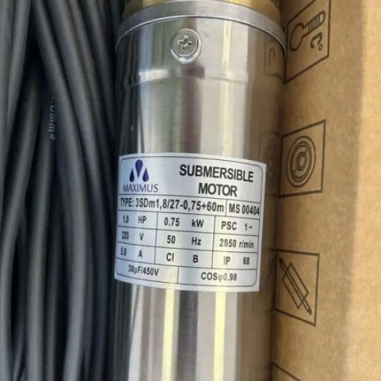 Погружной центробежный насос 1,1 кВт MAXIMUS MS00405 Q=45л/мин, H=163м, Ø75мм (80м кабеля)