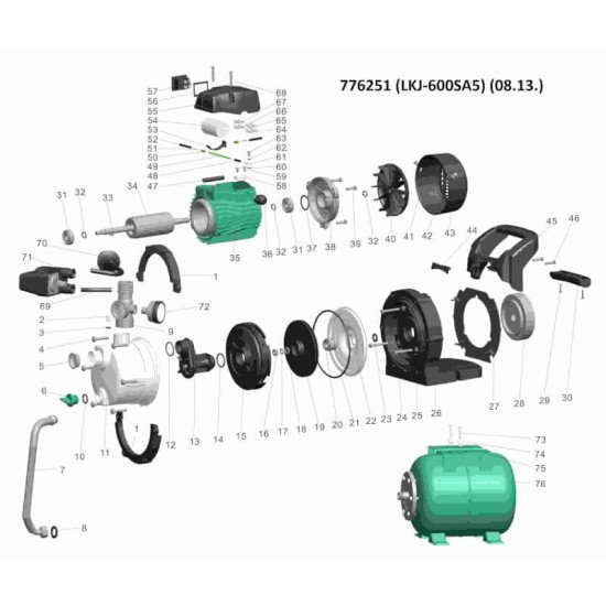 Насосна станція Aquatica 776251 0,6 кВт 35 м 50 л/хв.