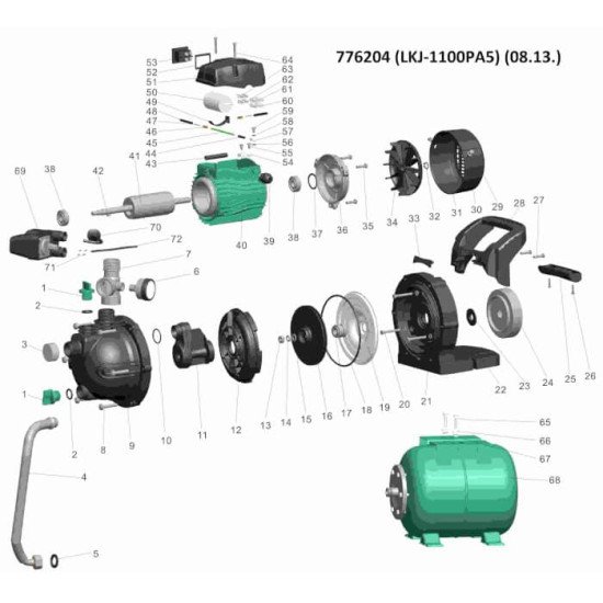 Насосная станция Aquatica 776204 1,1 кВт 46 м 70 л/мин